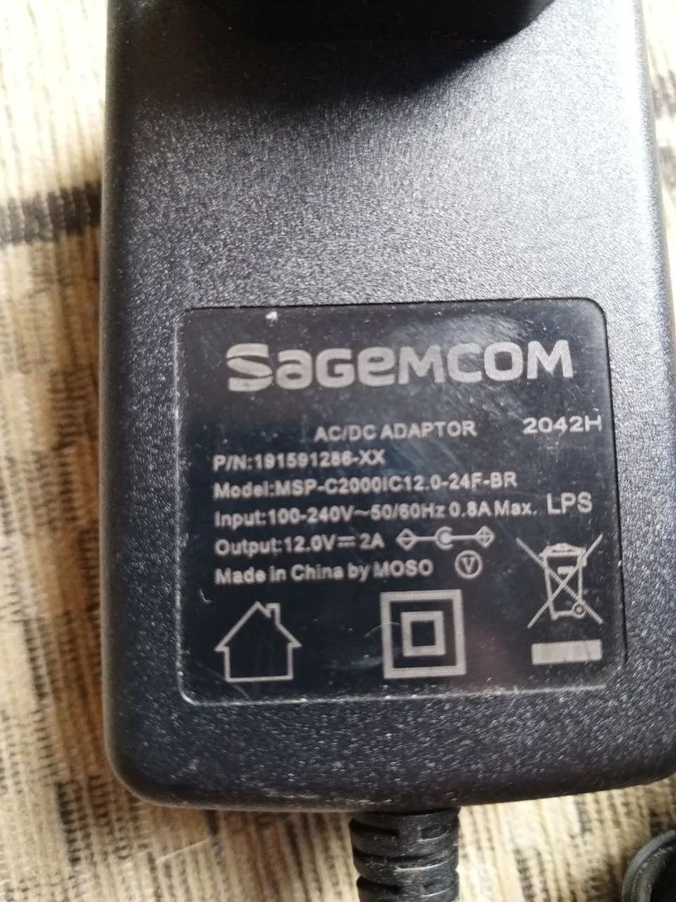 Fonte de Alimentação Sagemcom 12V 2A - Foto 2