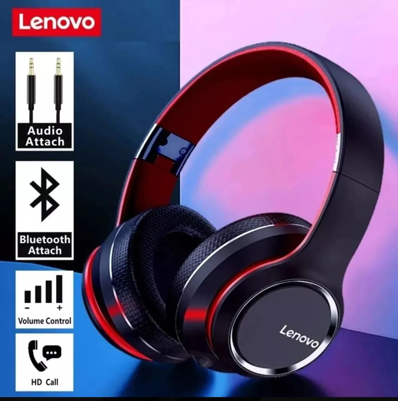 Headphone Bluetooth Lenovo HD200