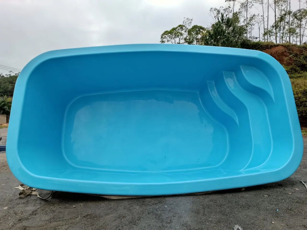 Piscina de Fibra Retangular com Degraus - Foto 5