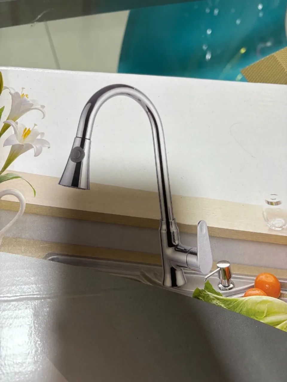 Torneira gourmet de cozinha com extensor água quente e fria  - Foto 5