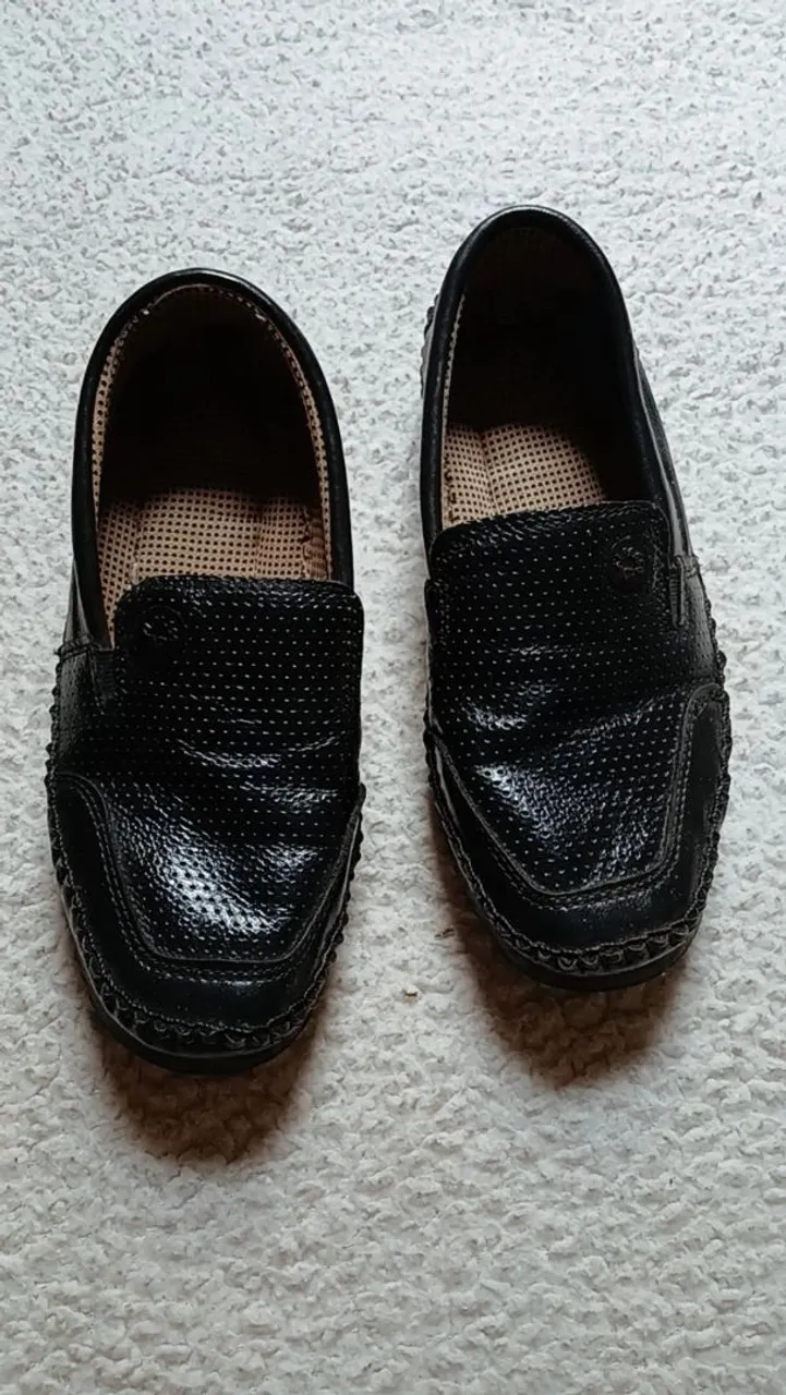 Sapatos Mocassim de Couro Preto