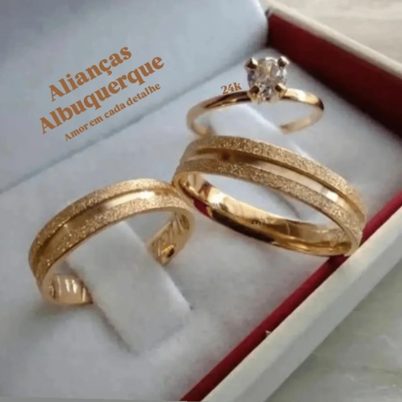 Alianças de Noivado Casamento em Ouro 24k  - Foto 2