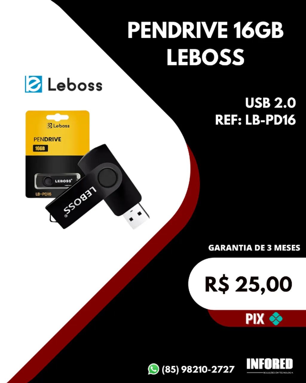 Pendrive 16gb Leboss LB-PD16