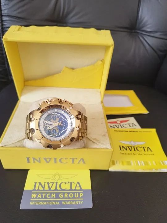 Relógio Invicta dourado masculino - Foto 2