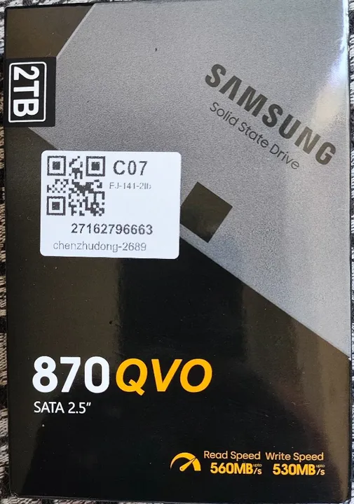 HD SSD Samsung QVO 870 2TB SATA III 2.5 " Para Notebook e PC Leitura 560MB/s e Grav 530