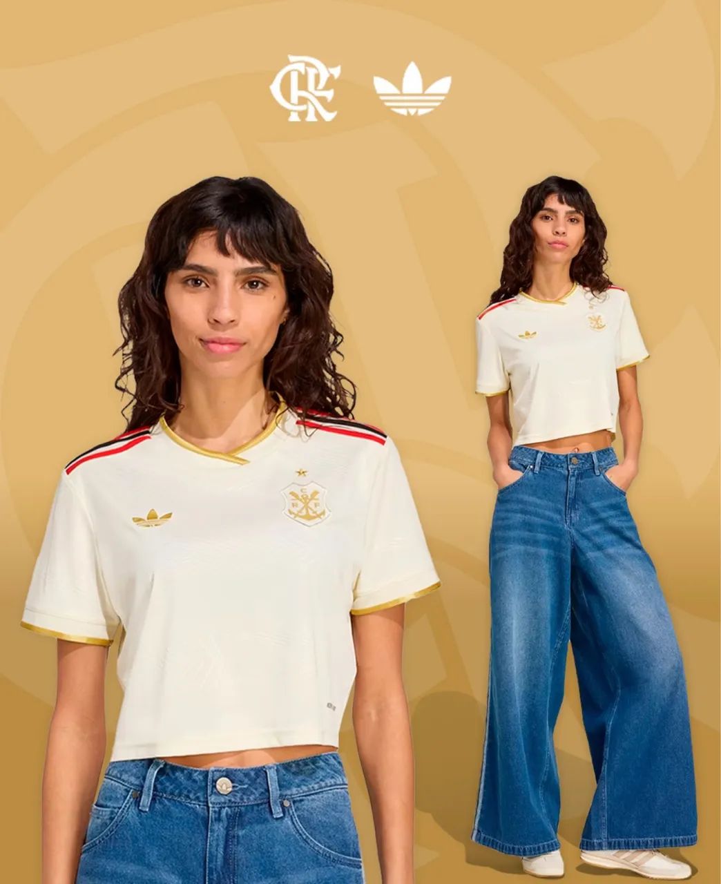Cropped Flamengo bege 2025
