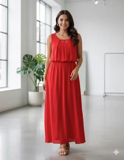 Vestido Longo tam M Vermelho festa Fiondontina