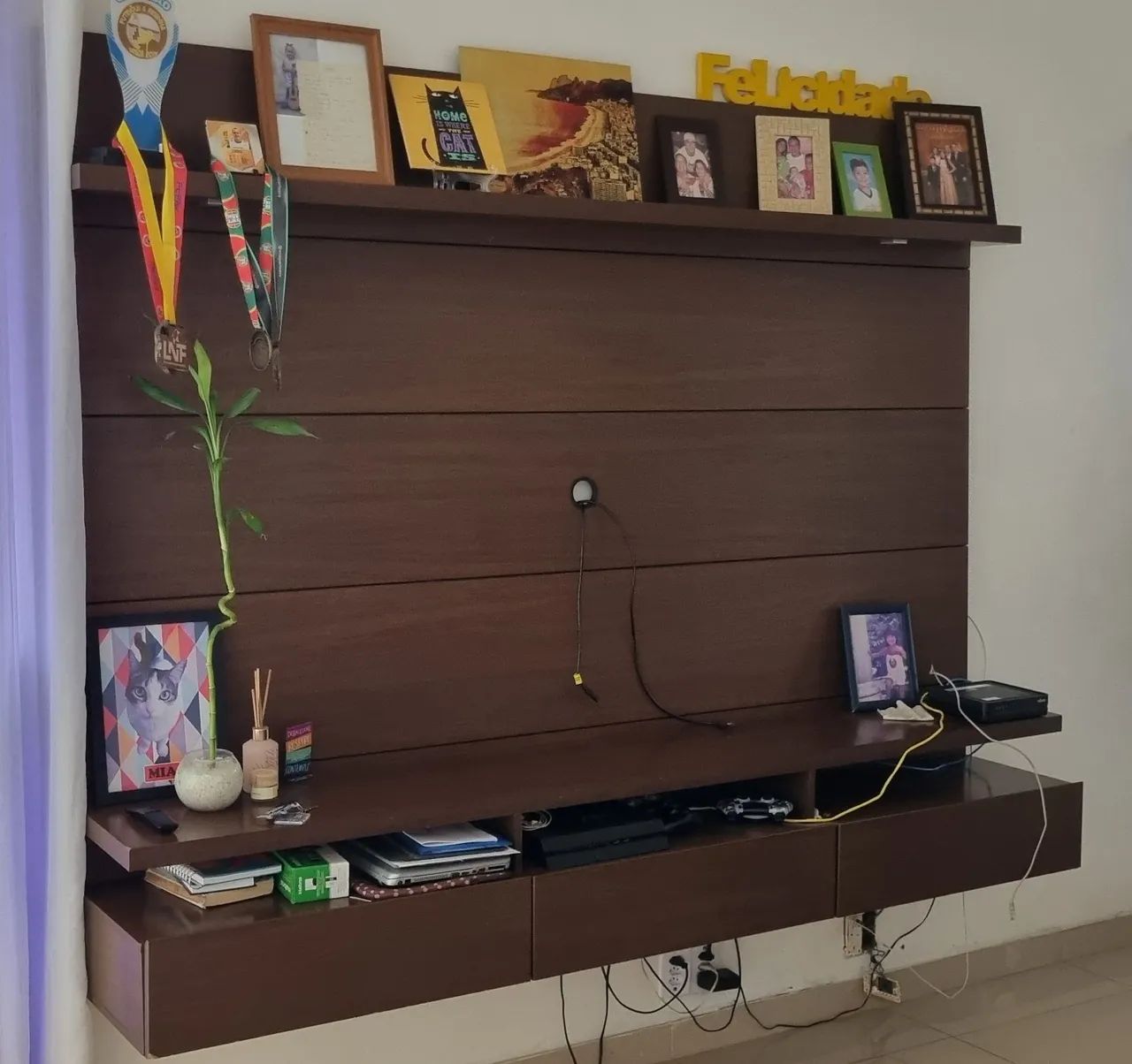 Rack + painel amadeirado 100% mdf