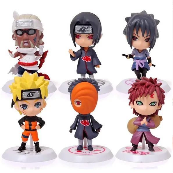 Kit Naruto 6 Mini Action Figures 7cm - Coleção Ninja Incrível