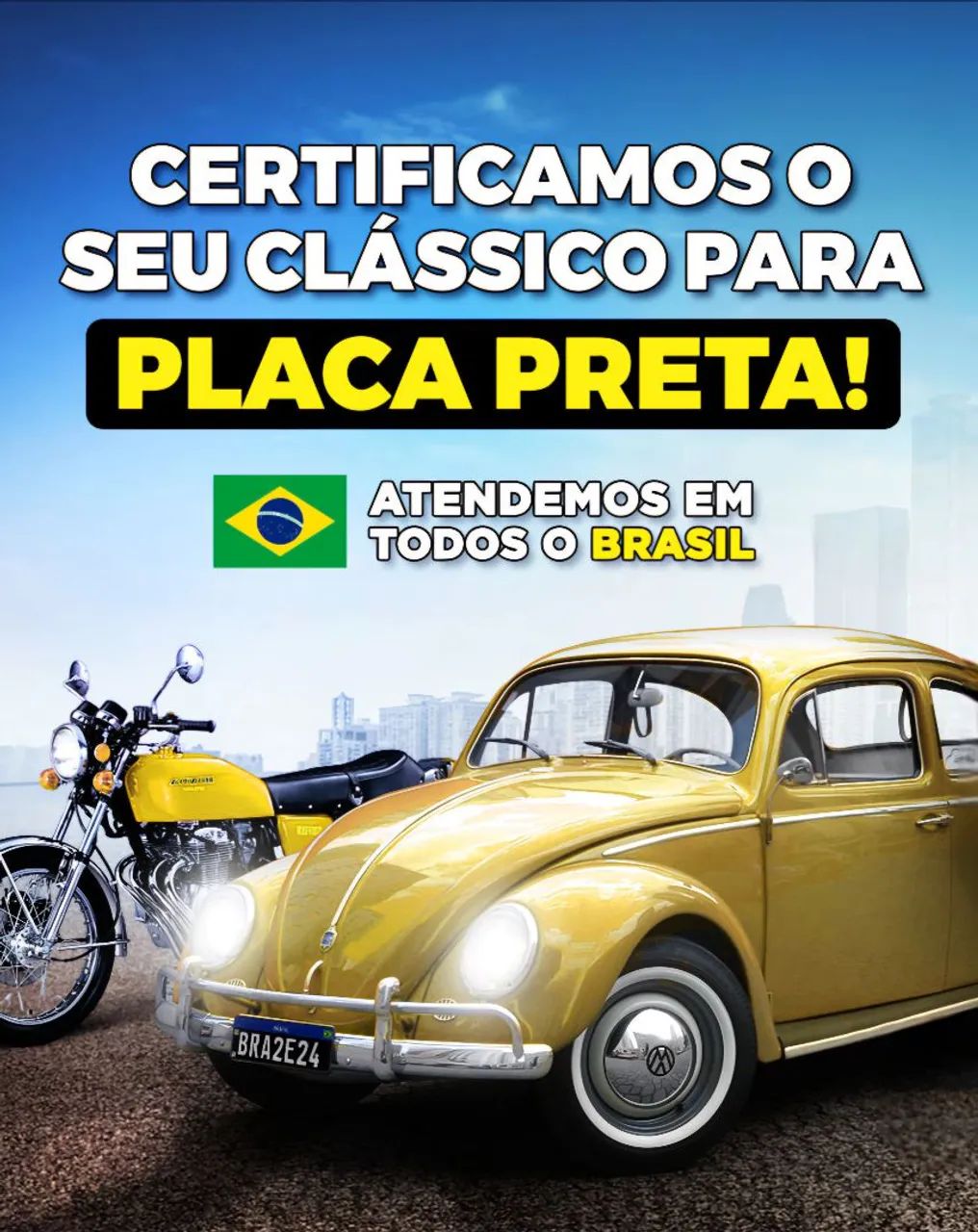 Placa Preta para Carros Clássicos - Foto 3