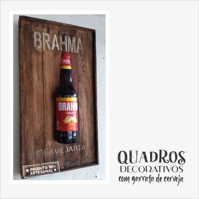 "Quadro Decorativo com Garrafa de Cerveja - Estilo e Originalidade para sua Parede - Foto 2