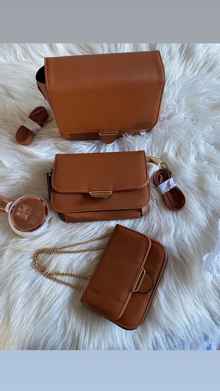 Conjunto de bolsas marrons modernas