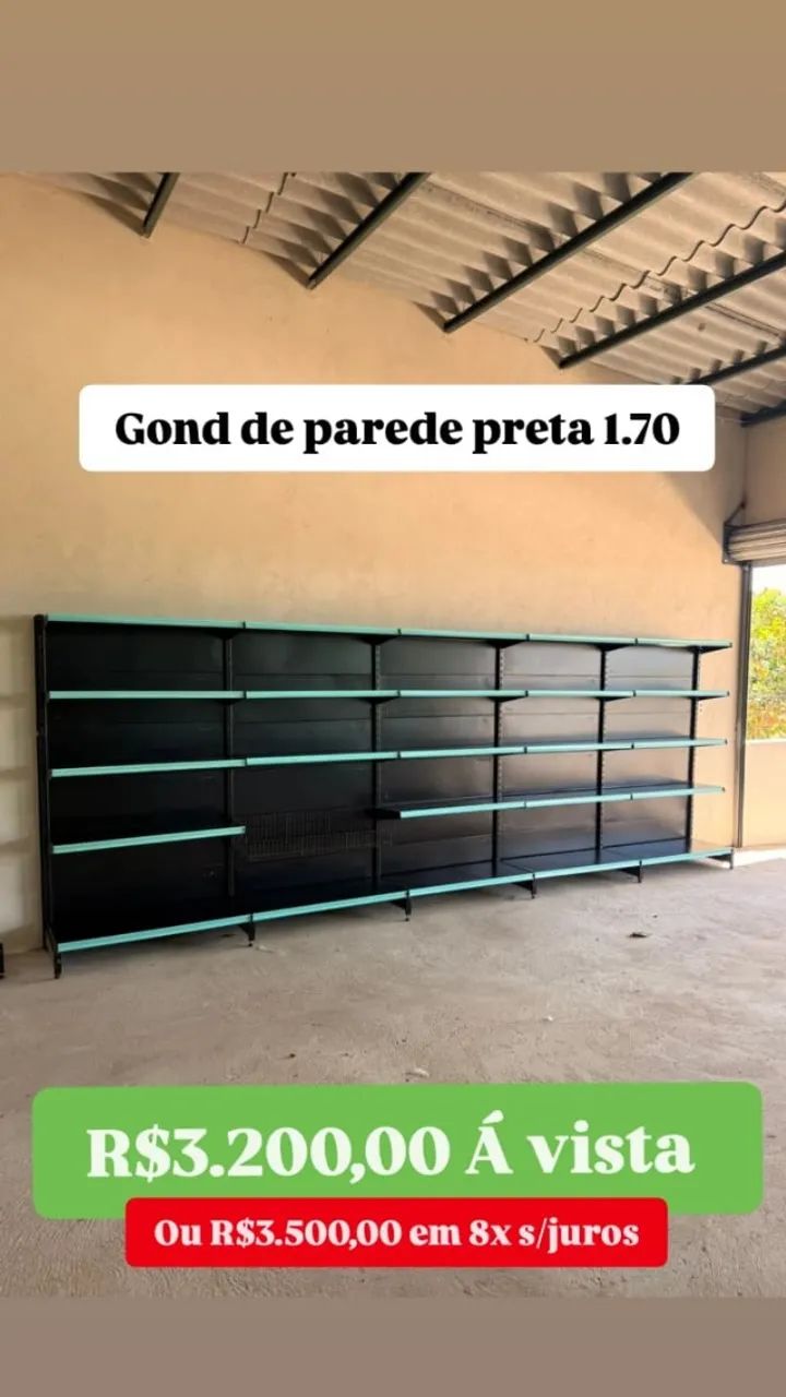 Gôndola de parede preta NOVAS
