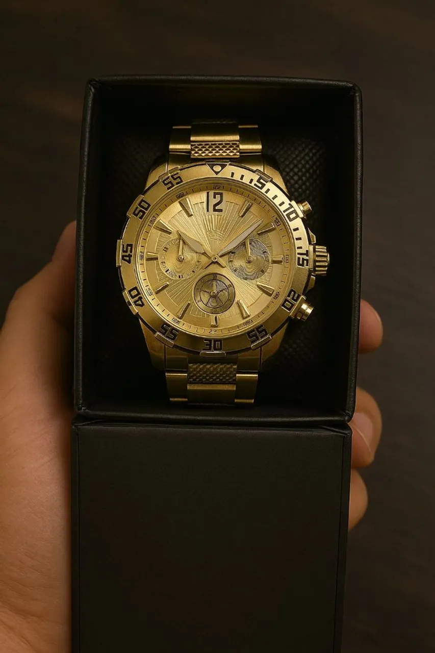 Relógio Masculino Dourado