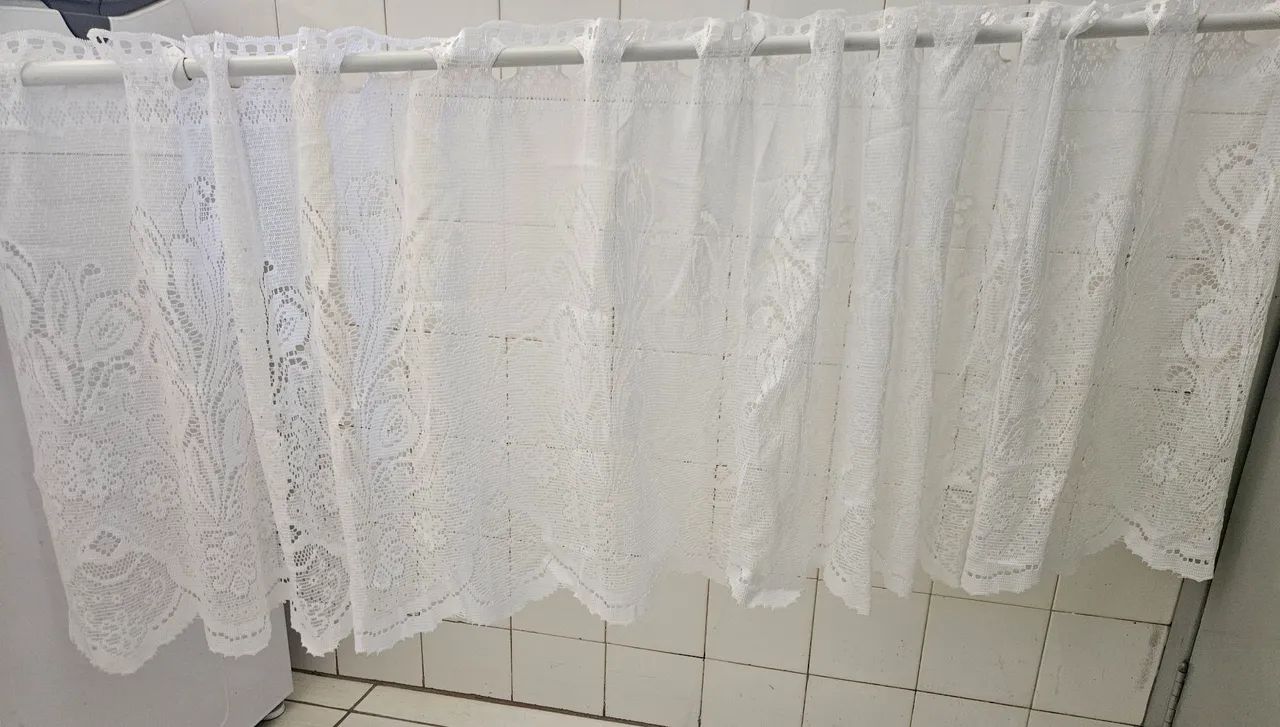 Cortinas de renda branca - Foto 4