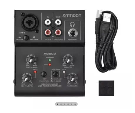 Mesa e Interface de Mixagem Ammoon Ags03 com 3 Canal - Foto 5
