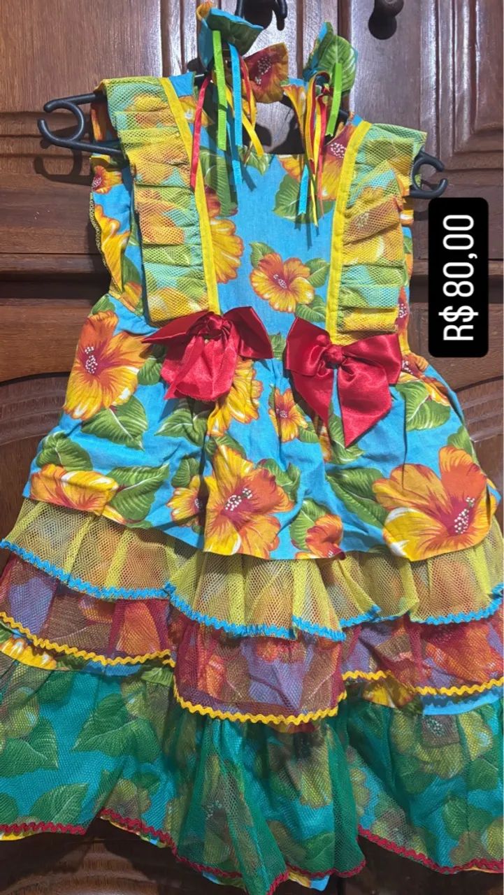 Vestidos e saias  de Festa Junina Infantil 7 e 8 anos