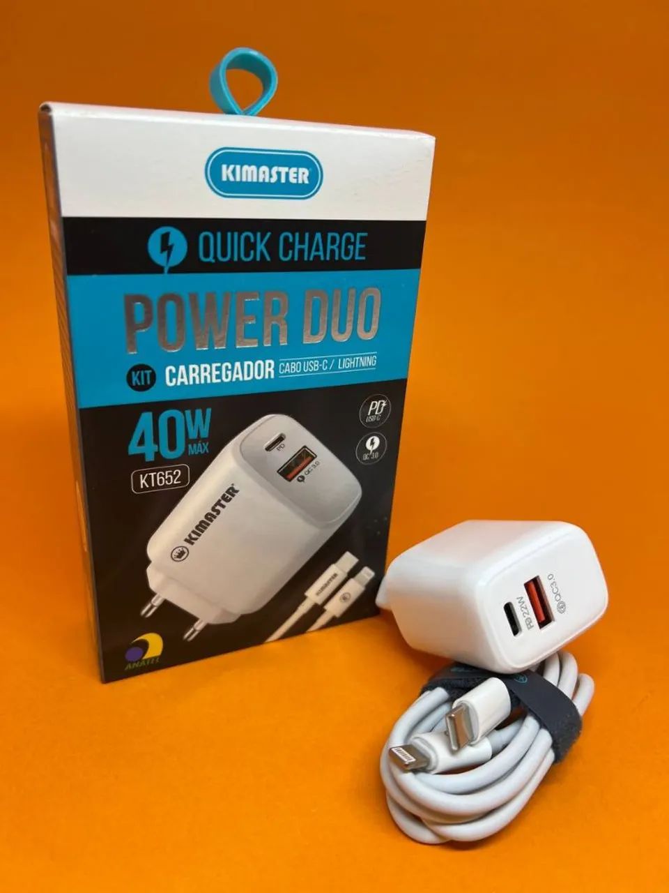 Carregador Turbo Cabo USB-C/Lightning Kimaster - Foto 4