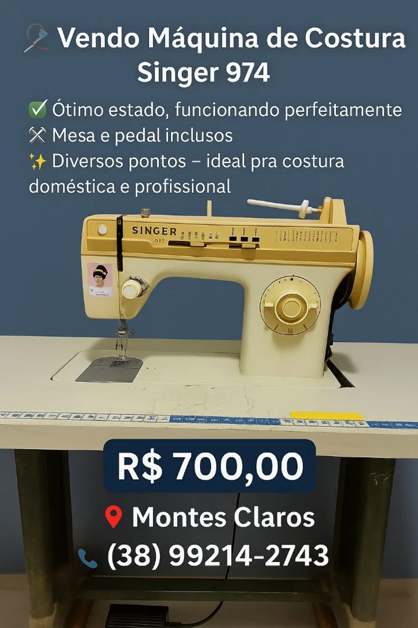 Máquina de Costura Singer 974