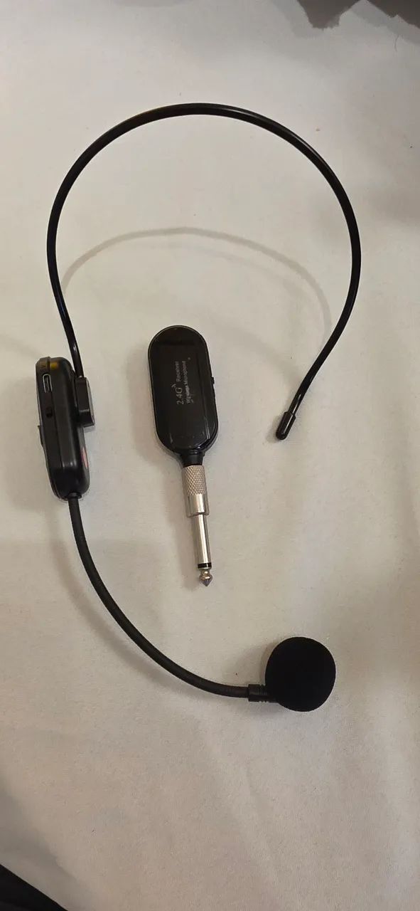 Microfone headset sem fio 2.4G