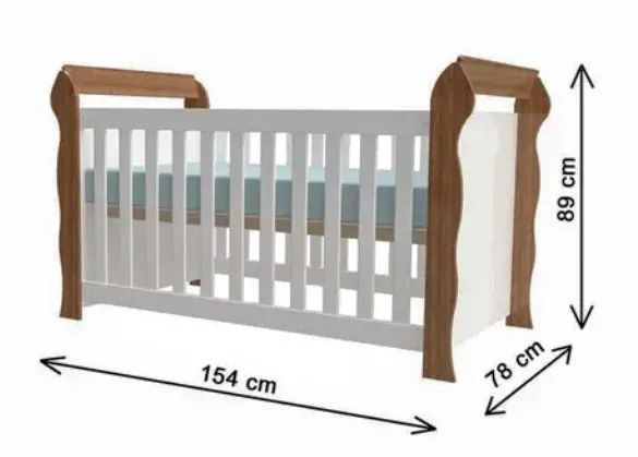 Berço Americano Branco com Amadeirado