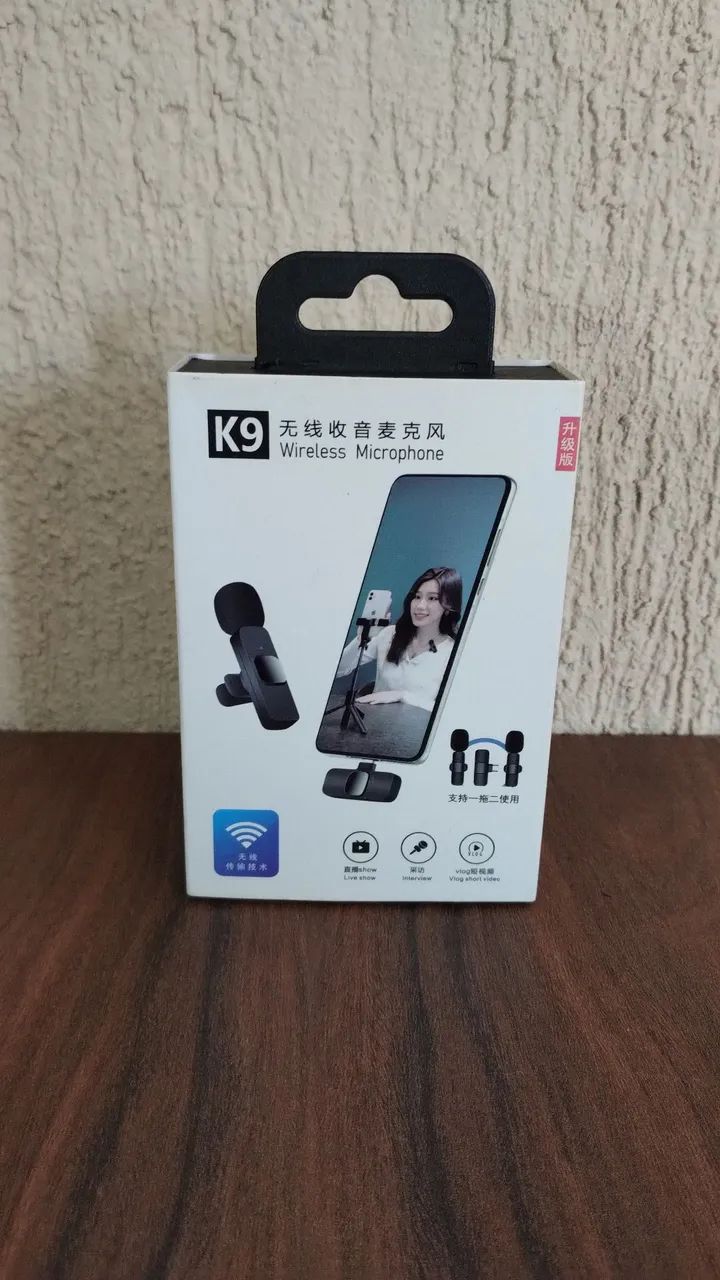 Microfone Lapela Sem Fio K9 Wireless Microphone