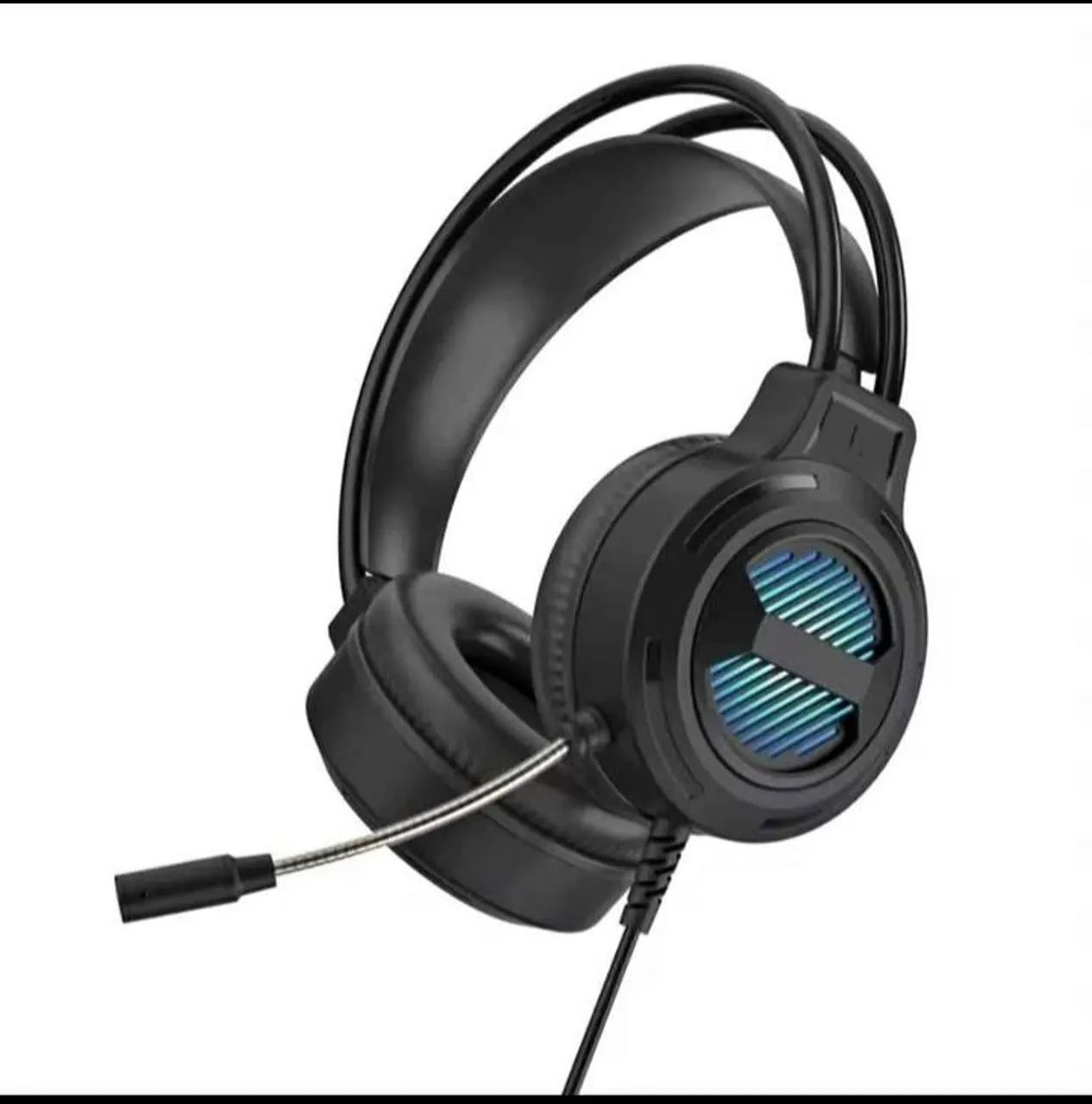 FONE GAMER PARA PC COM ILUMINAÇÃO LATERAL E MICROFONE FLEXÍVEL