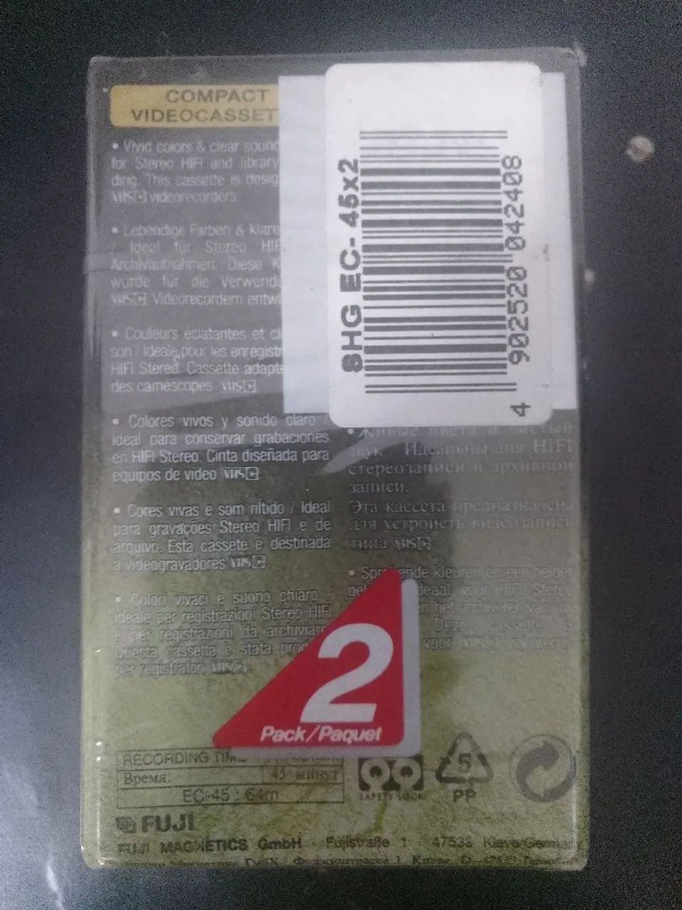 Fita de Vídeo VHS Fuji Super SHG - 45 Minutos - 2 Unidades - Foto 2