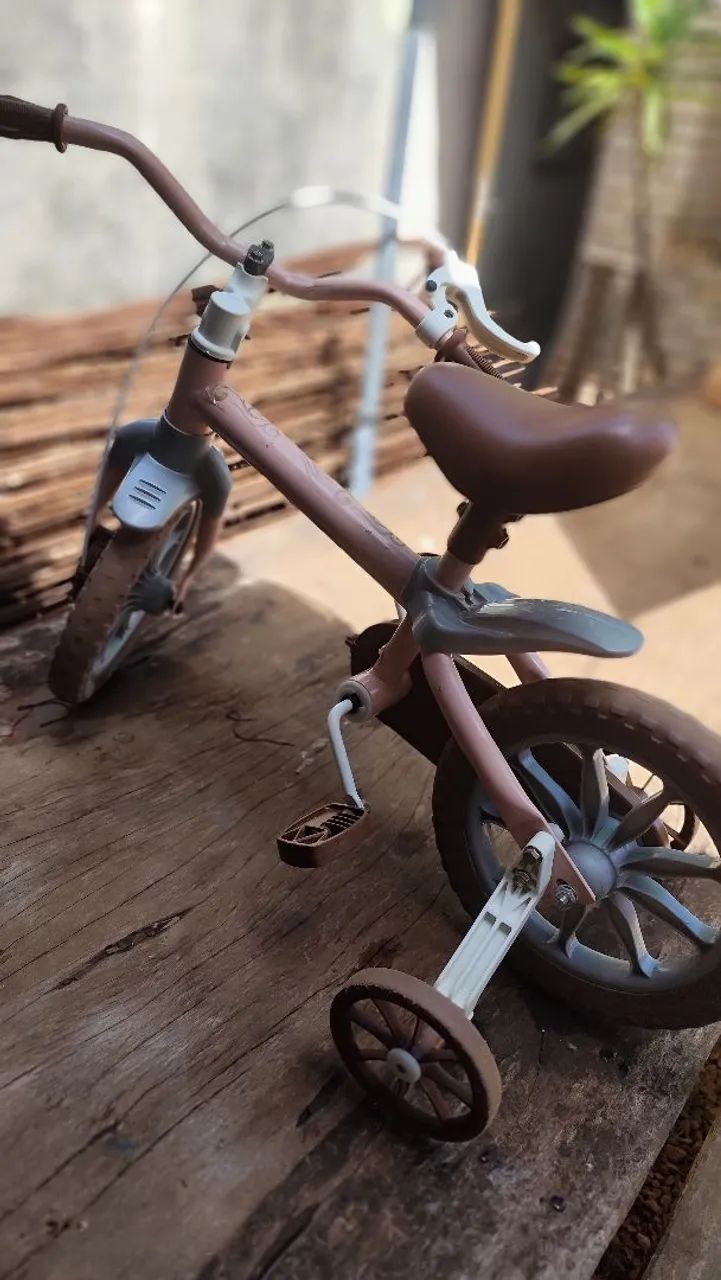 Bicicleta Infantil Rosa e Marrom -   - Foto 2