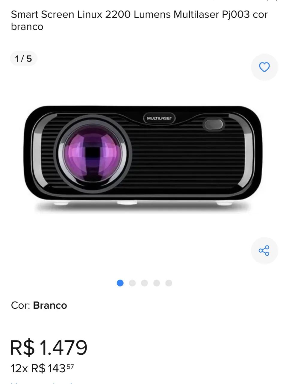 Projetor Smart Screen Linux 2200 Lumens Multilaser Pj003 - Foto 2