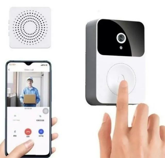Campainha com câmera de vídeo porteiro sem fio wi-fi vê pelo celular - Foto 4