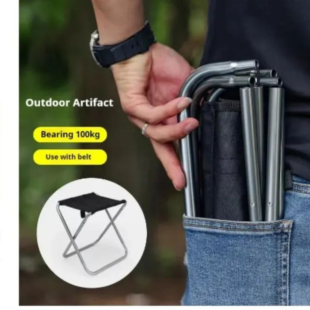 Banquinho Camping Alumínio 28cm Com Bolsa - - Foto 5