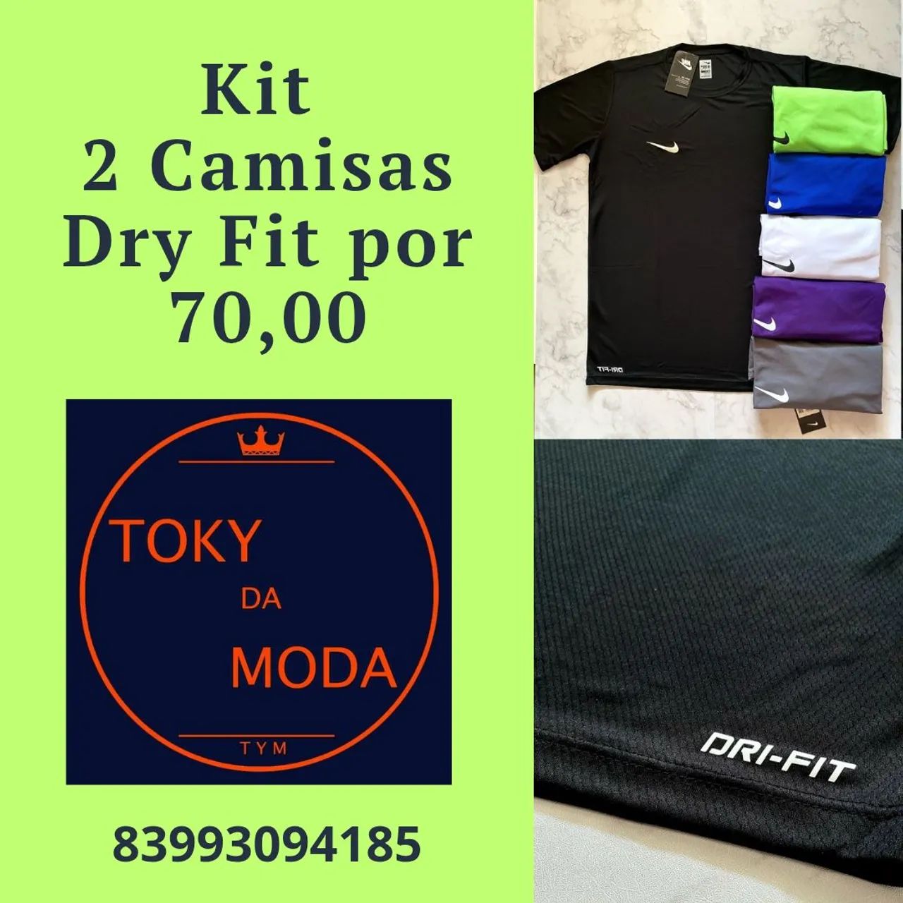 Kit 2 Camisas Dry Fit Nike - R$ 70,00 - Foto 2