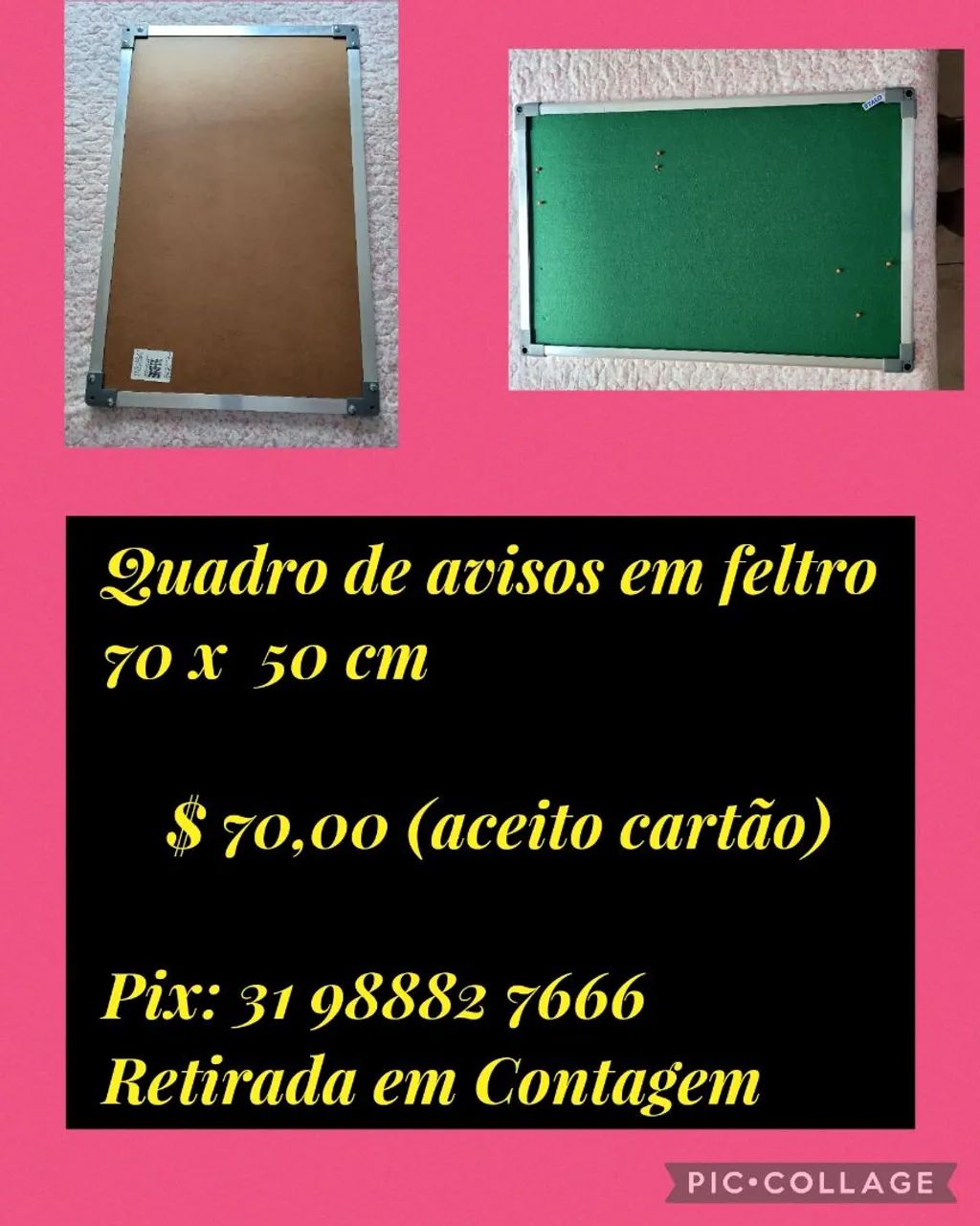 Quadro de avisos em feltro p/escritório 