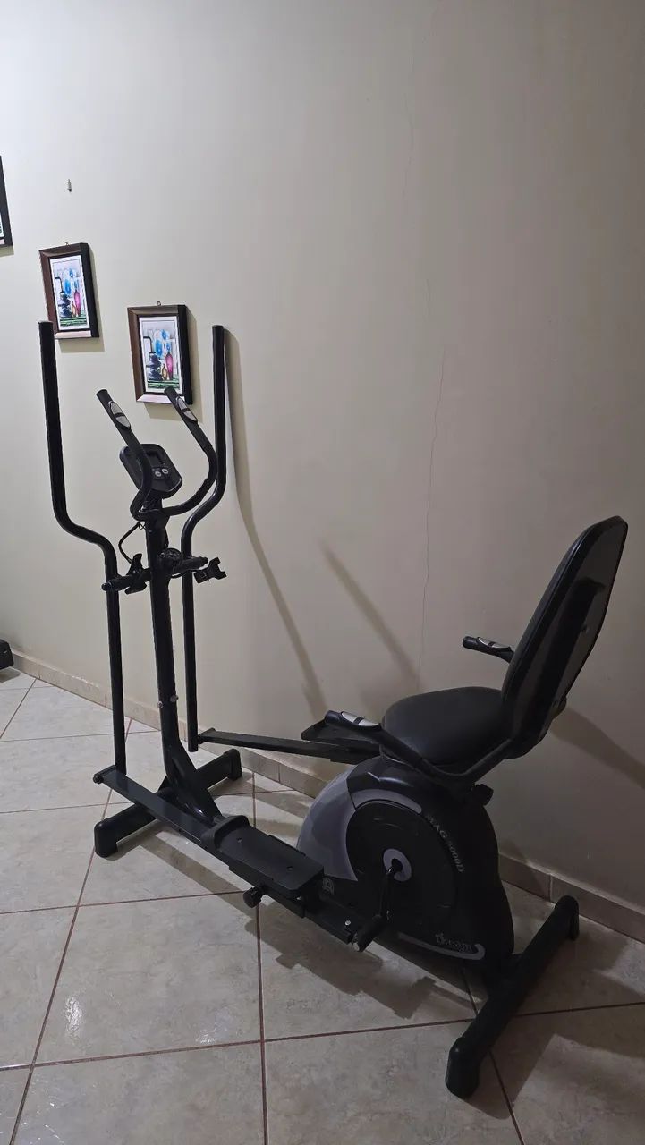 Bicicleta ergometrica + eliptico com ajuste de intensidade e cronômetro (novissimo)