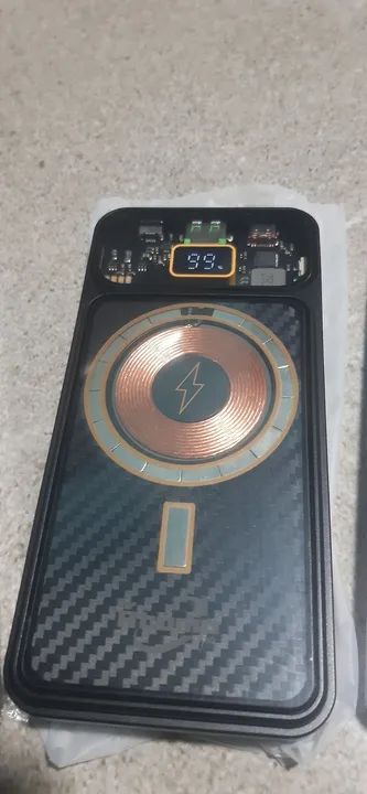 Carregador portátil 10000mAh indução, usb, tipo c - já é o menor preço - Foto 6