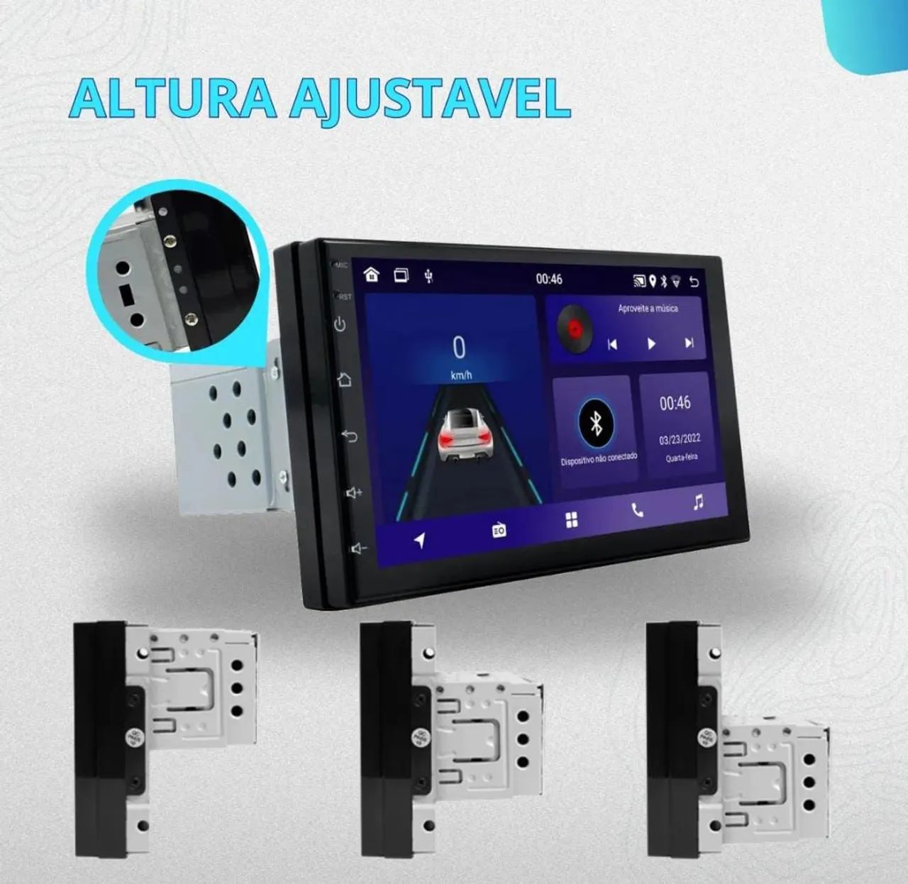 Central Multimídia Automotiva dvd 1 din 7 polegadas som carro car play android auto - Foto 2
