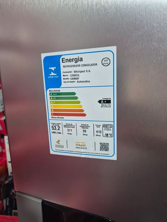 Geladeira Consul CRM50F 2 Portas 410 Litros - Aço Escovado - Foto 4