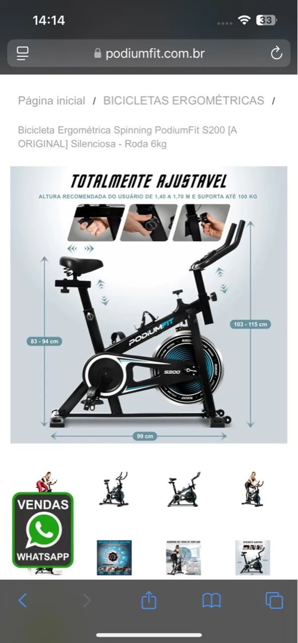 Bicicleta Ergométrica Spinning PodiumFit S200 - Foto 4