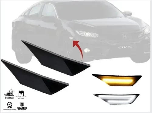 Par Pisca Lateral Paralama Honda Civic G10 Fume 2020
