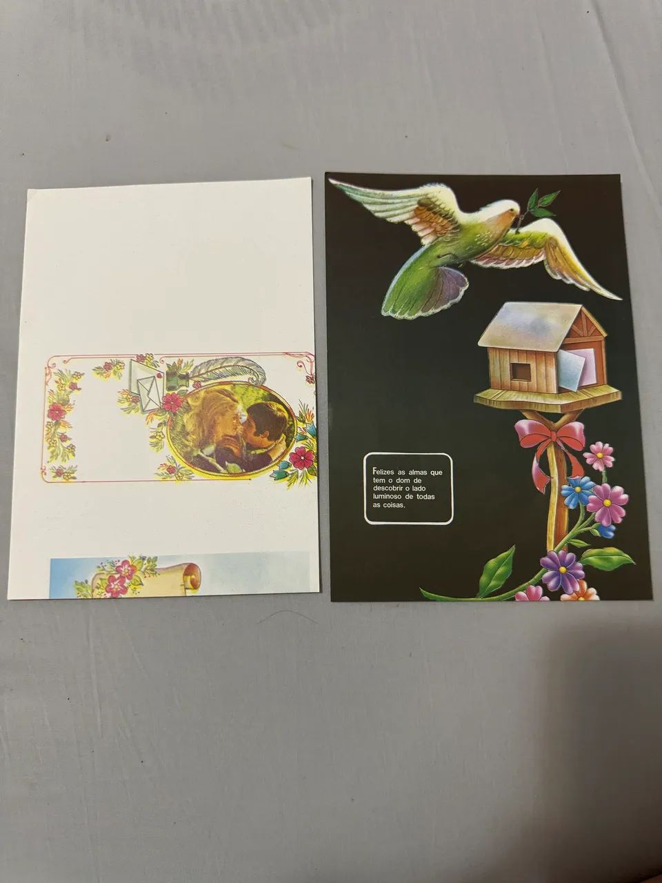 Kit 2 cartão/ papel de carta raro da década de 80/90 , com frases