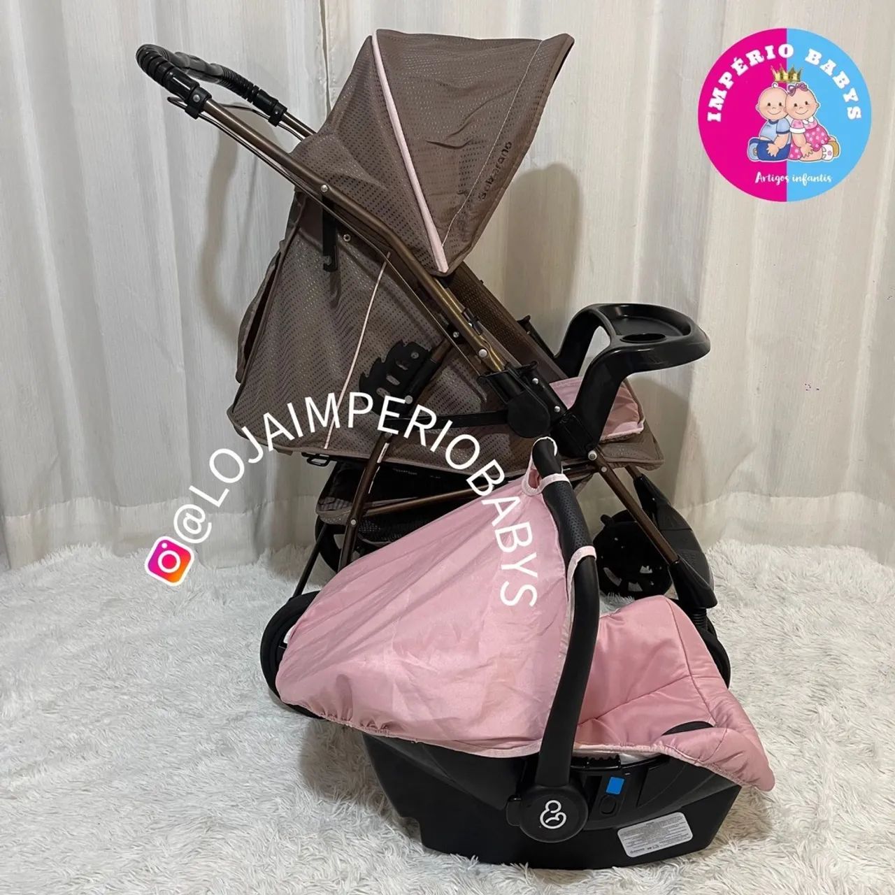 Carrinho de Bebê com Bebê Conforto Galzerano  - Foto 4