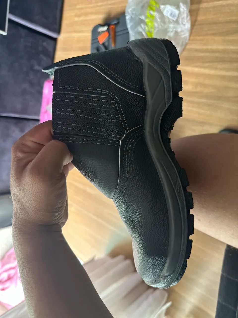 Bota bico de ferro para trabalho - Foto 3