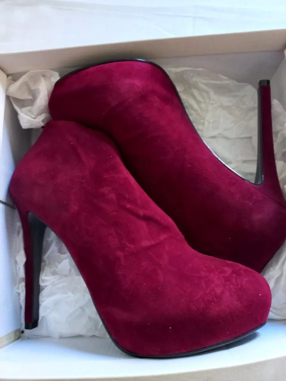 Sapatos Novos Ankle Boot Camurça - Foto 4