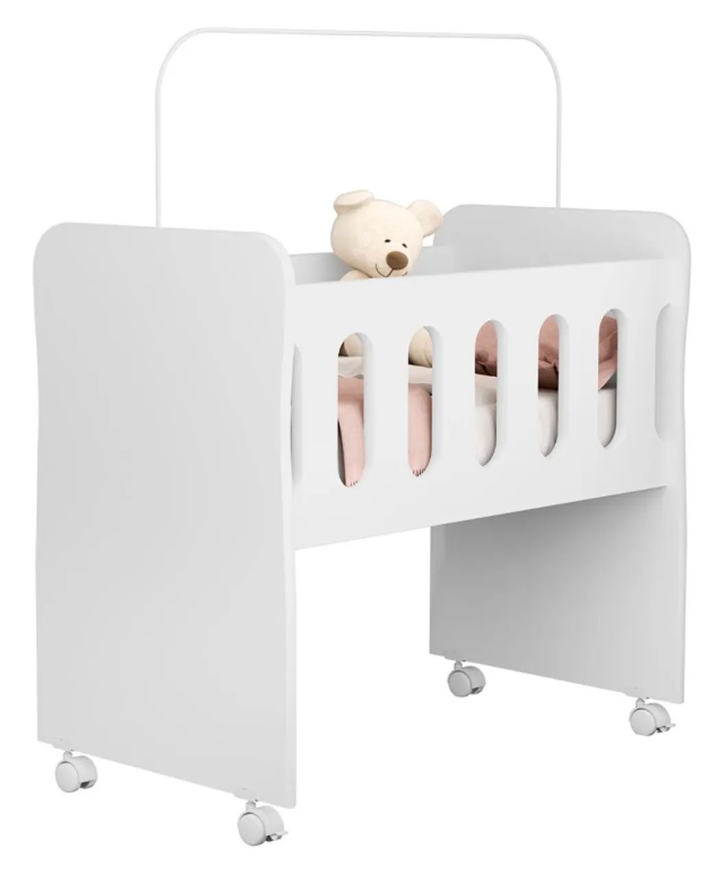 Berço 2 X 1 Vira Mini Berço Com Colchão Para Bebe Nenem Recem Nascido Moises Badside -  - Foto 3