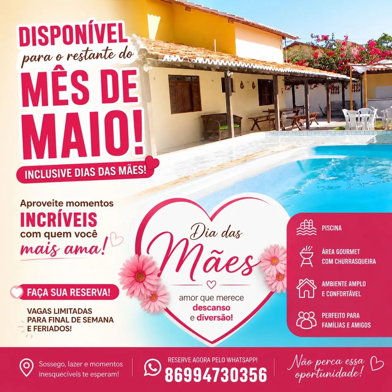 Casa na promoção para dia das mães WhatsApp *56