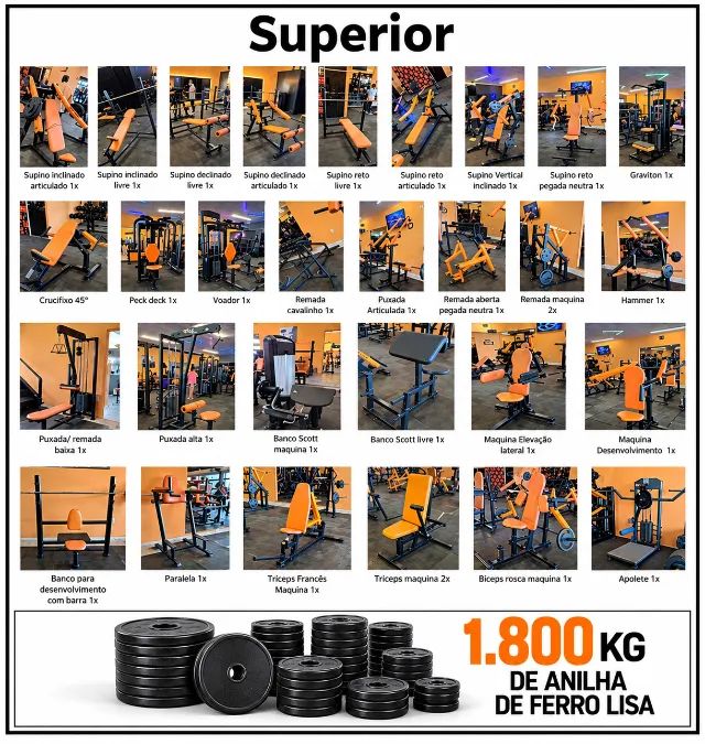 Academia completa para 700m2.   