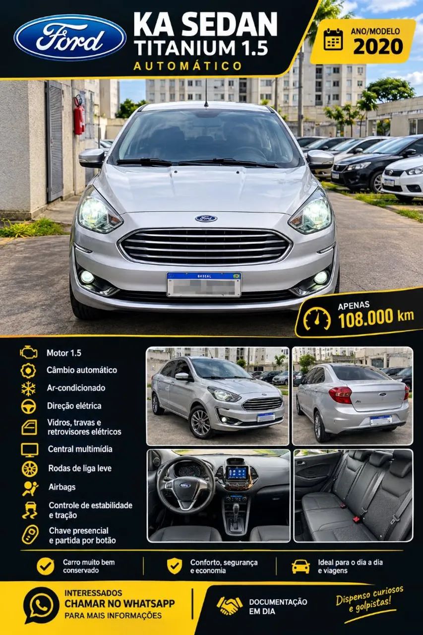 Ford Ka Ka 1.5 Sedan TITANIUM 12V Flex 4p Aut. 2020