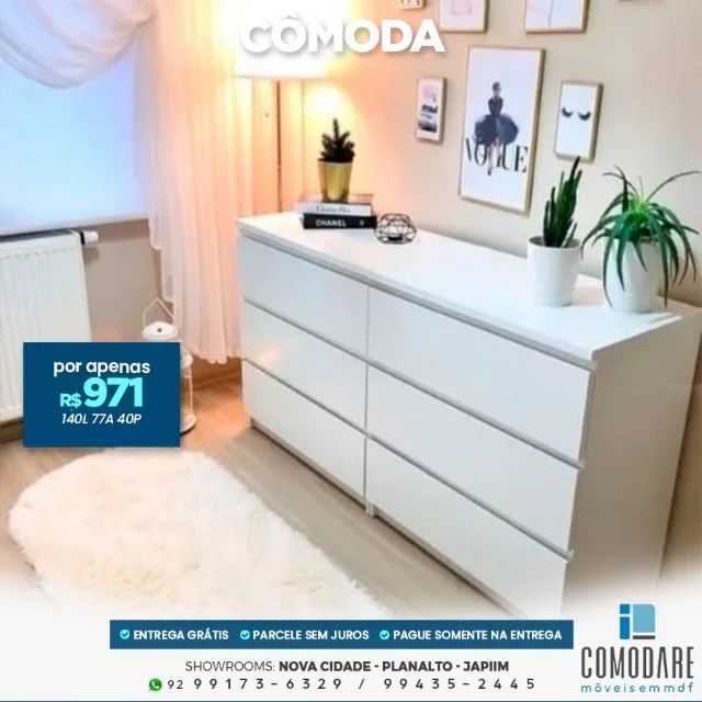 Cômoda 6 Gavetas R$ 971