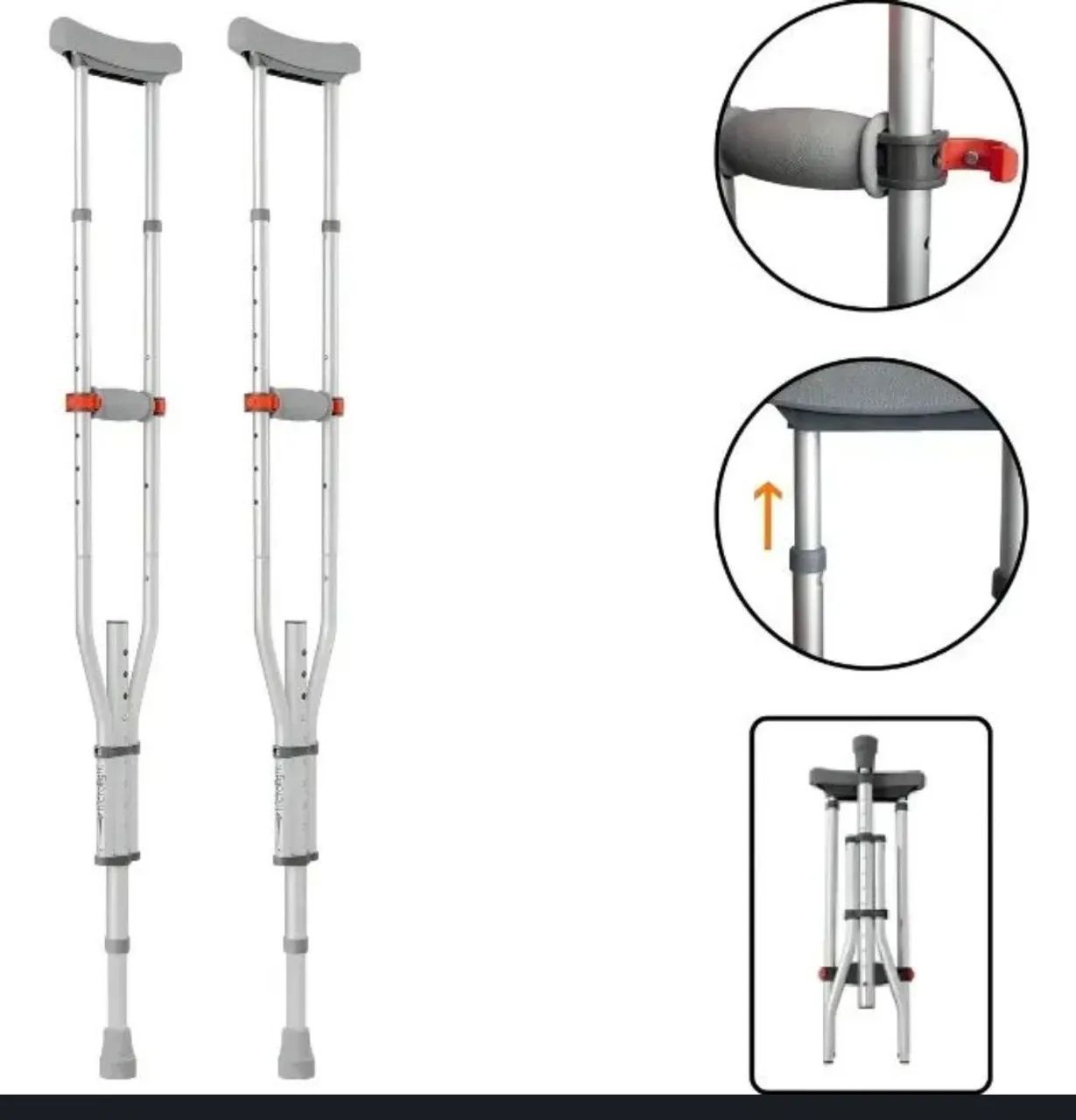 Par de muletas Hidrolight com ajuste total usada<br>ajuste total - Foto 2